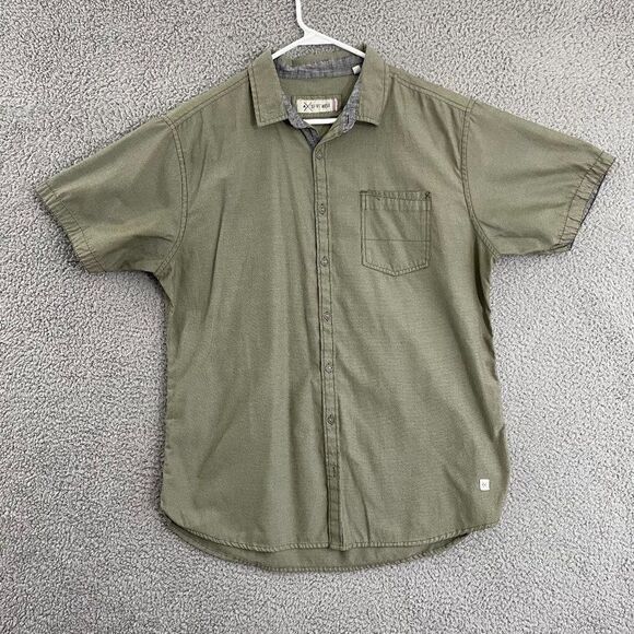 Depart West Shirt Men XL Olive Casual Short Sleeve Button Down - Picture 1 of 12